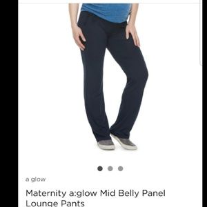 Two aGlow maternity mid belly lounge pants